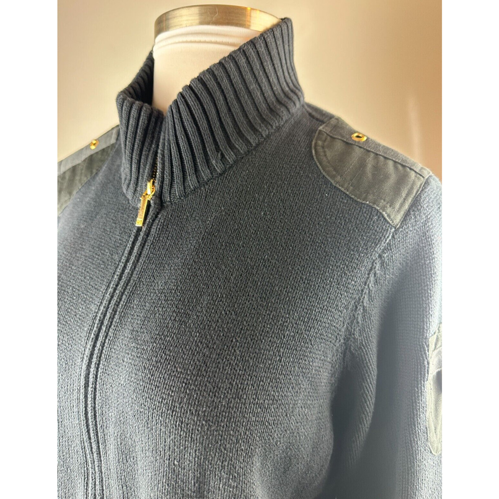 Ralph Lauren Full Zip Ribbed Knit Cardigan Sweater Pocket Arm Patch Plus Size 2X - Picture 8 of 13